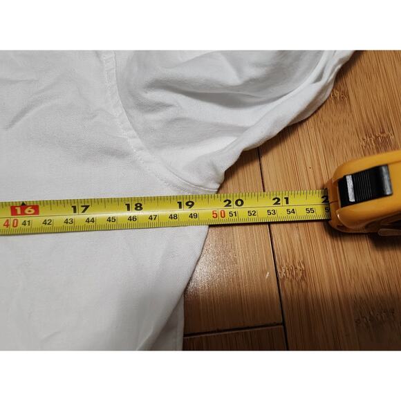 YOUNGLA Shirt Men's Large White Long Sleeve Button Down Casual Preppy Logo Work - Picture 7 of 8